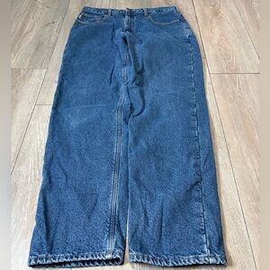 Vintage Men’s Carhartt Blue Jeans Workwear Fleece Lined Size 36X34 Baggy